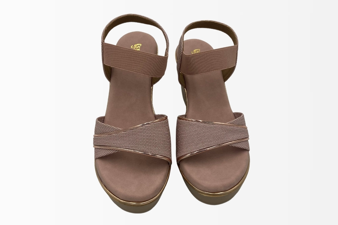 Cross-Strap Wedge Sandals