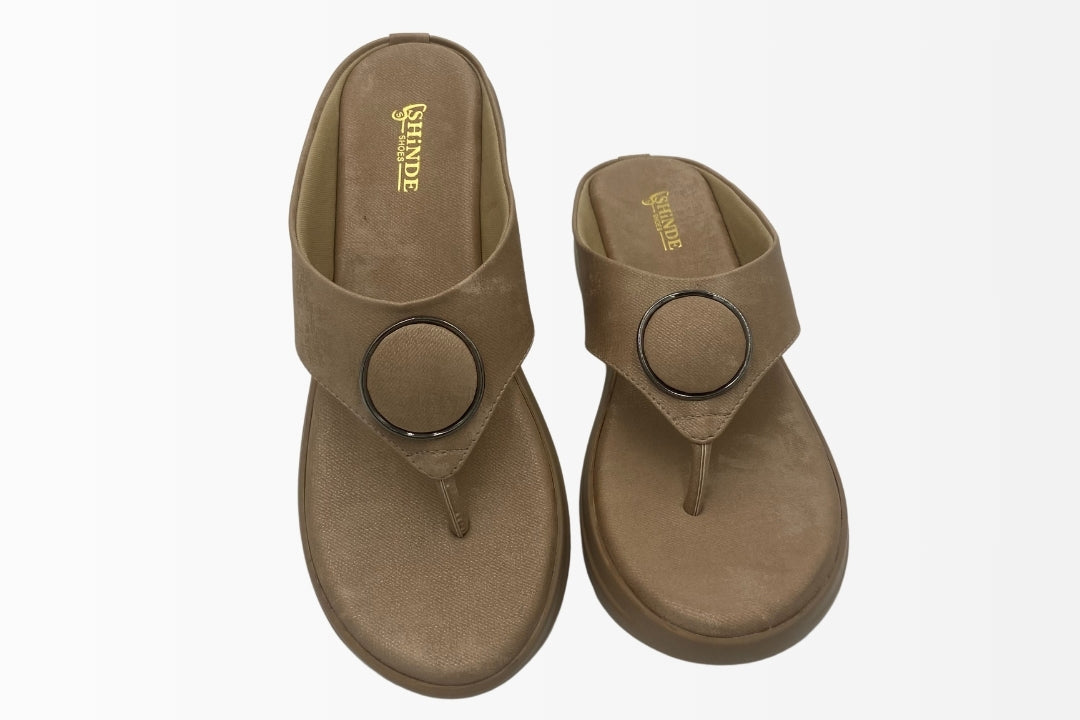 Platform Sandals with Chic Circular Accent