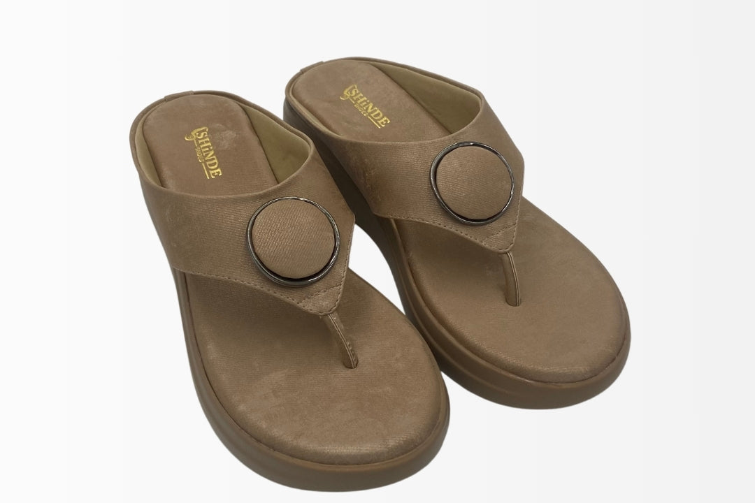 Platform Sandals with Chic Circular Accent