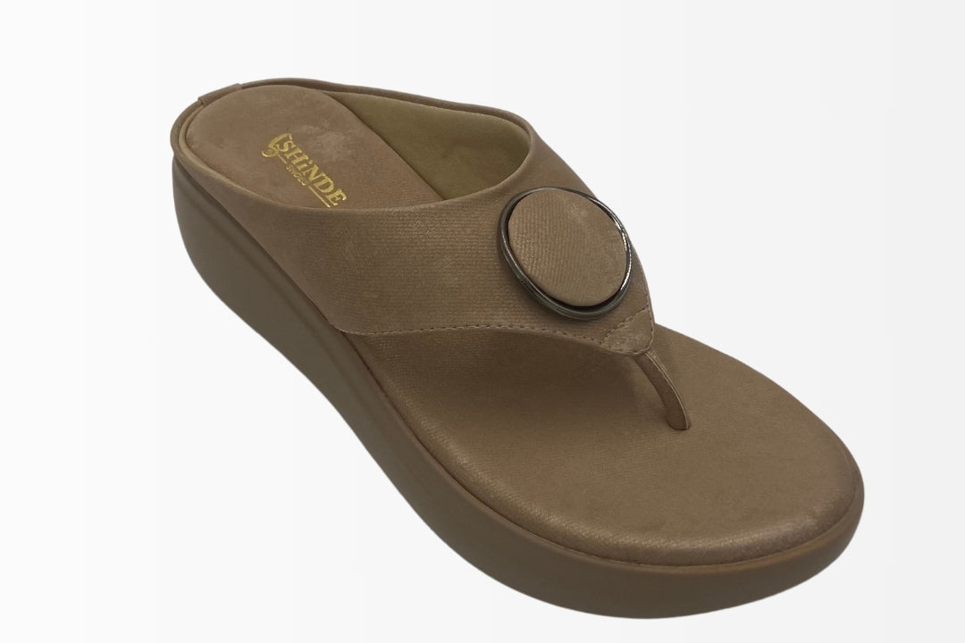 Platform Sandals with Chic Circular Accent