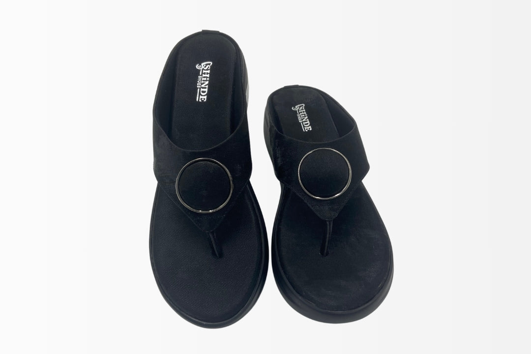 Platform Sandals with Chic Circular Accent