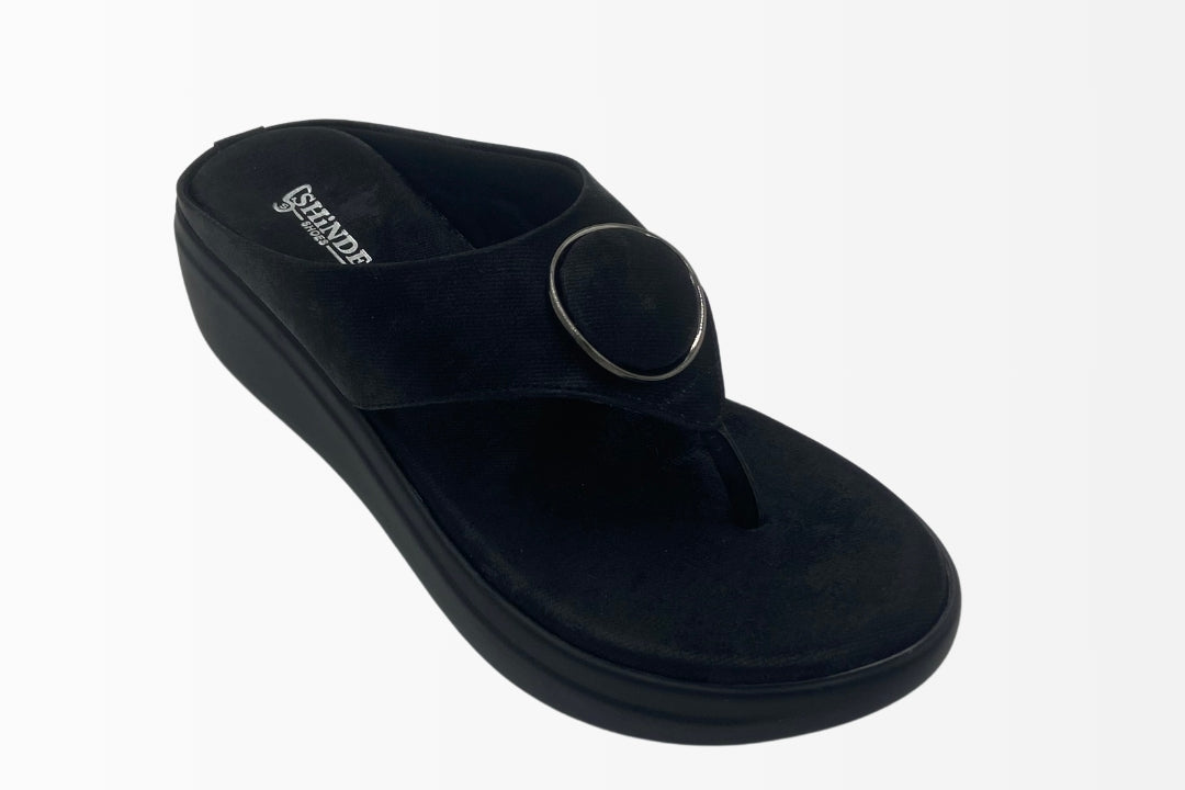 Platform Sandals with Chic Circular Accent