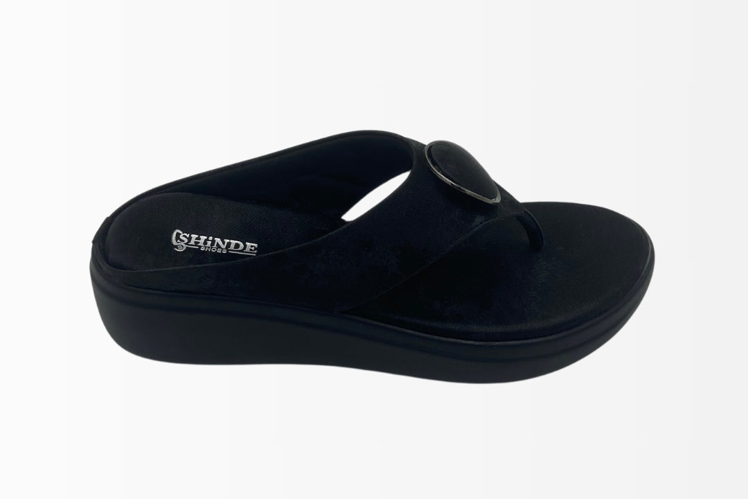 Platform Sandals with Chic Circular Accent