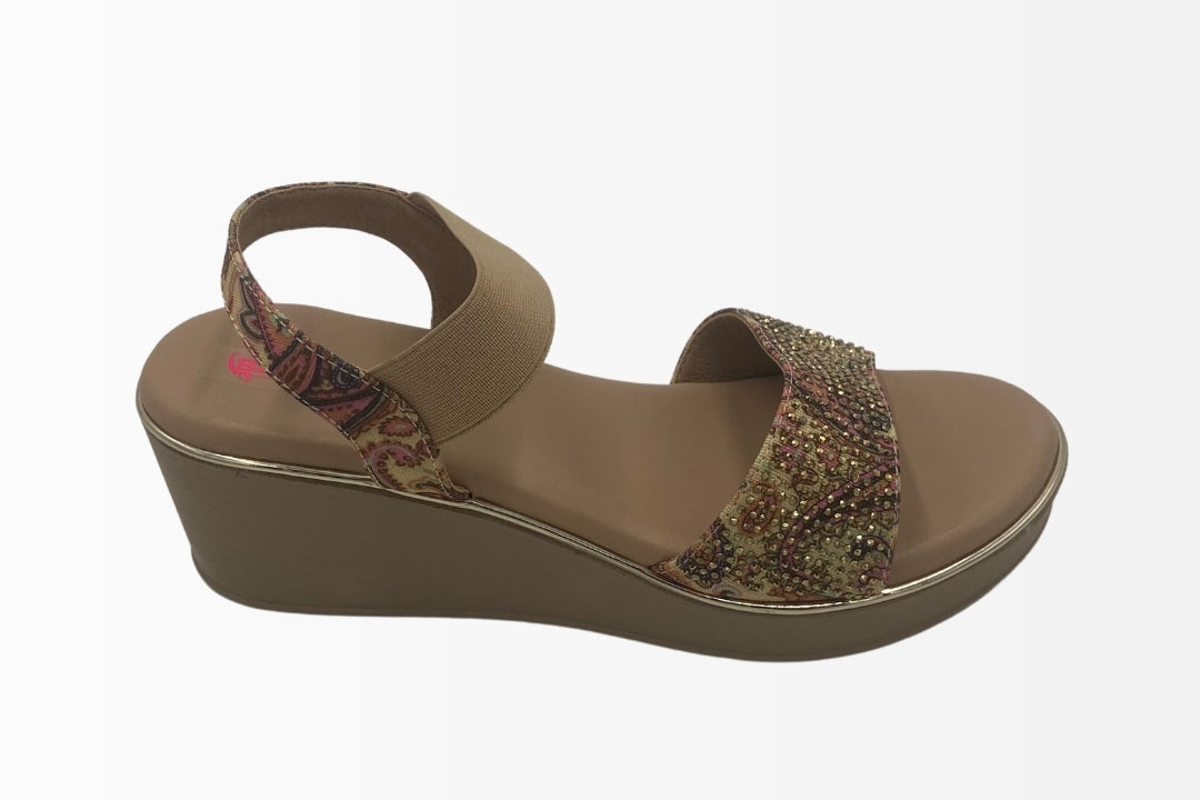Paisley Wedge Sandals