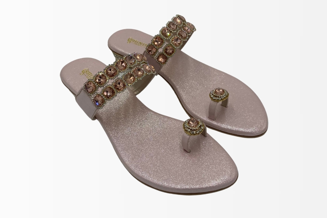 Gem-Embellished Thong Sandals