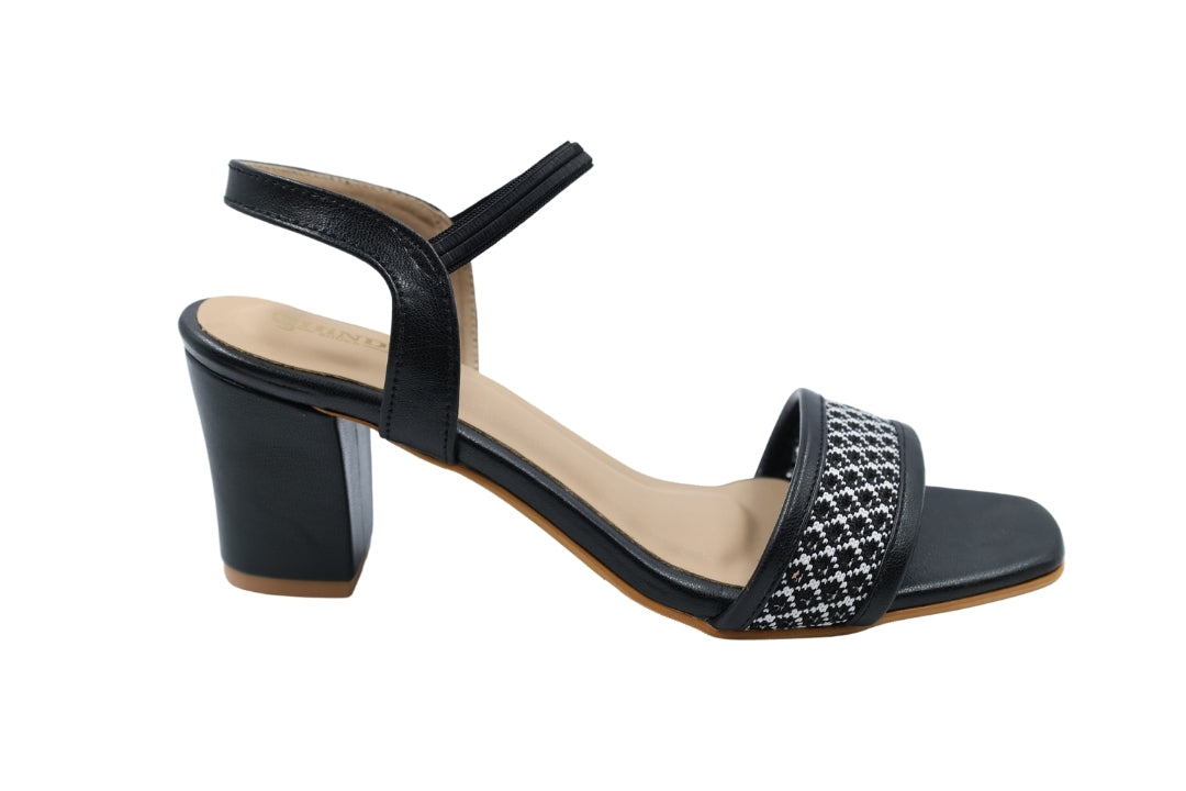 Tweed Strap Heeled Sandal