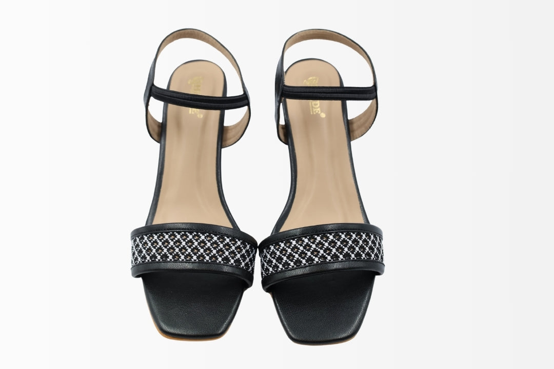 Tweed Strap Heeled Sandal