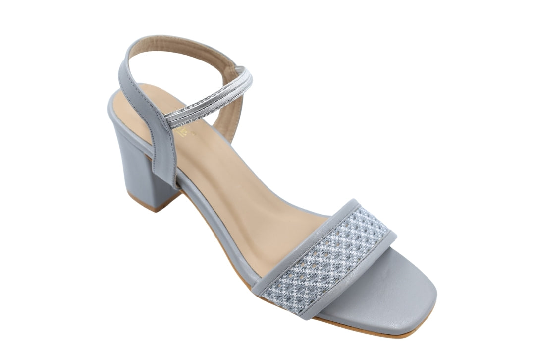 Tweed Strap Heeled Sandal