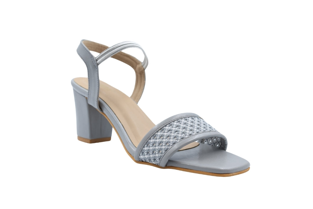 Tweed Strap Heeled Sandal