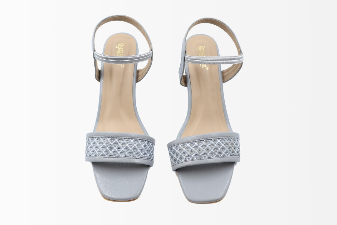 Tweed Strap Heeled Sandal