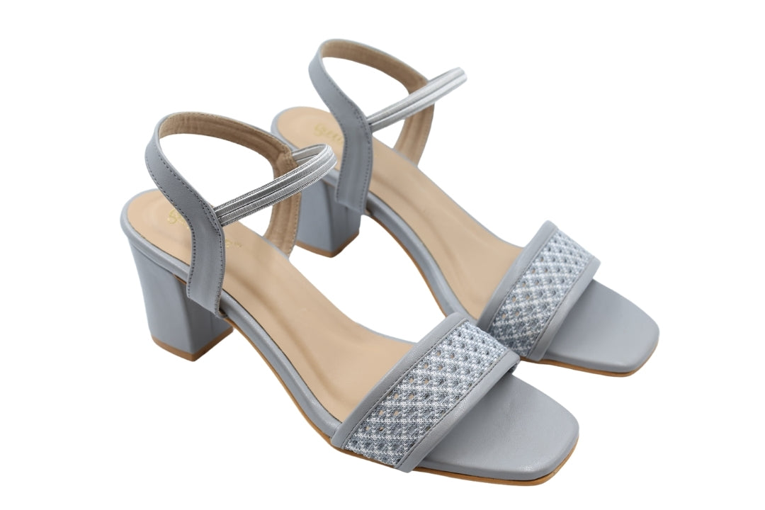 Tweed Strap Heeled Sandal