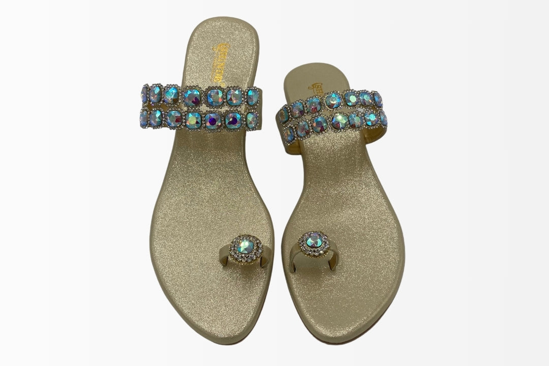 Gem-Embellished Thong Sandals