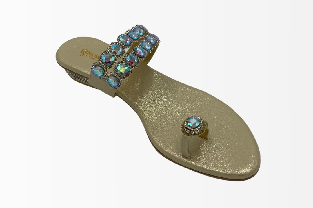 Gem-Embellished Thong Sandals