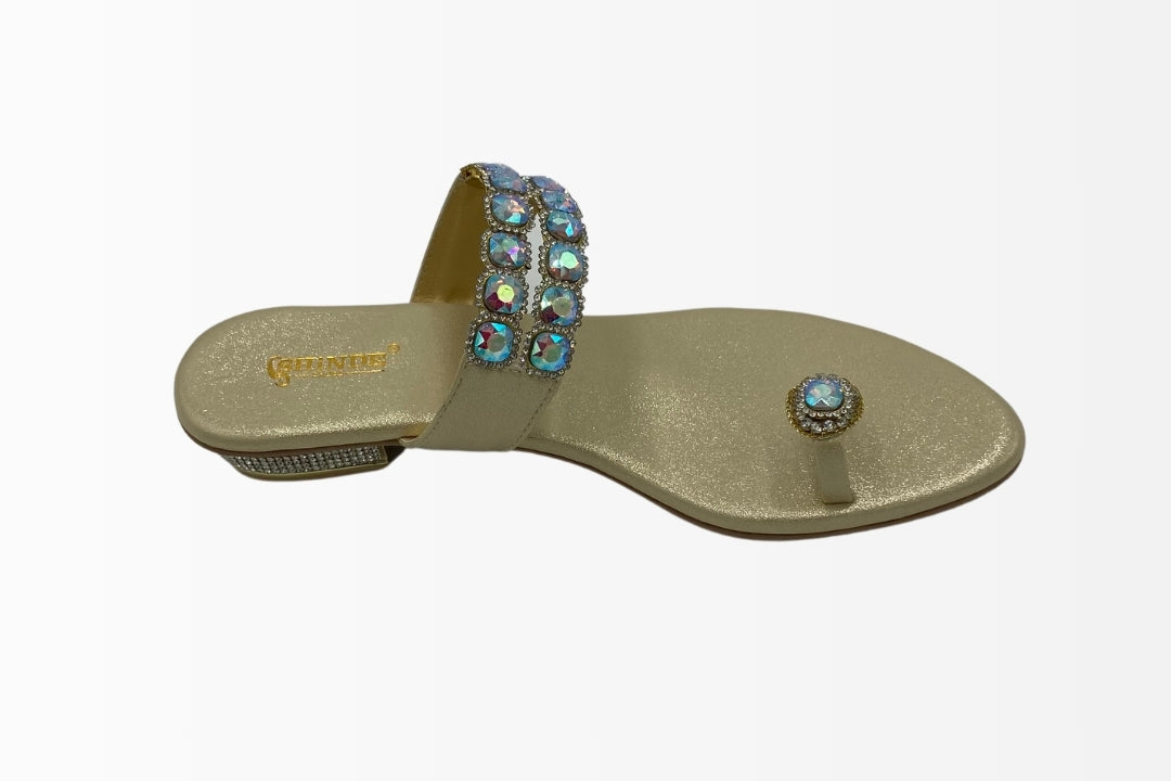 Gem-Embellished Thong Sandals