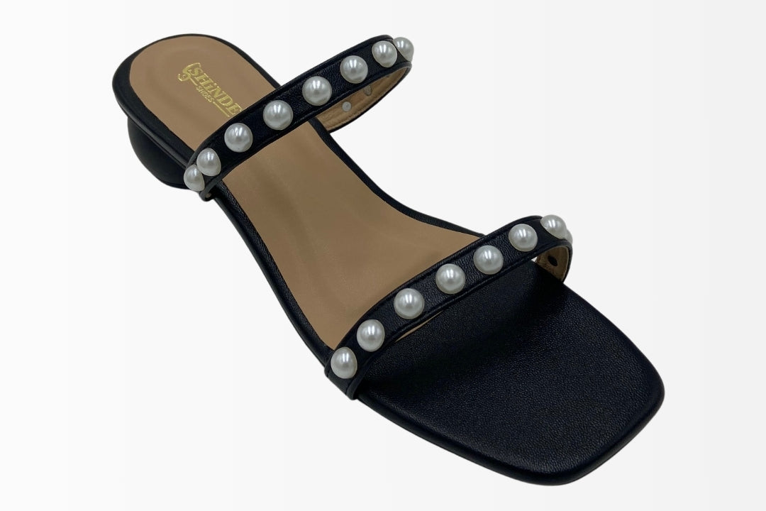 Pearl Strap Heeled Sandals