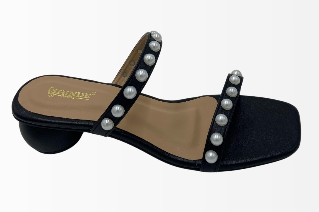 Pearl Strap Heeled Sandals