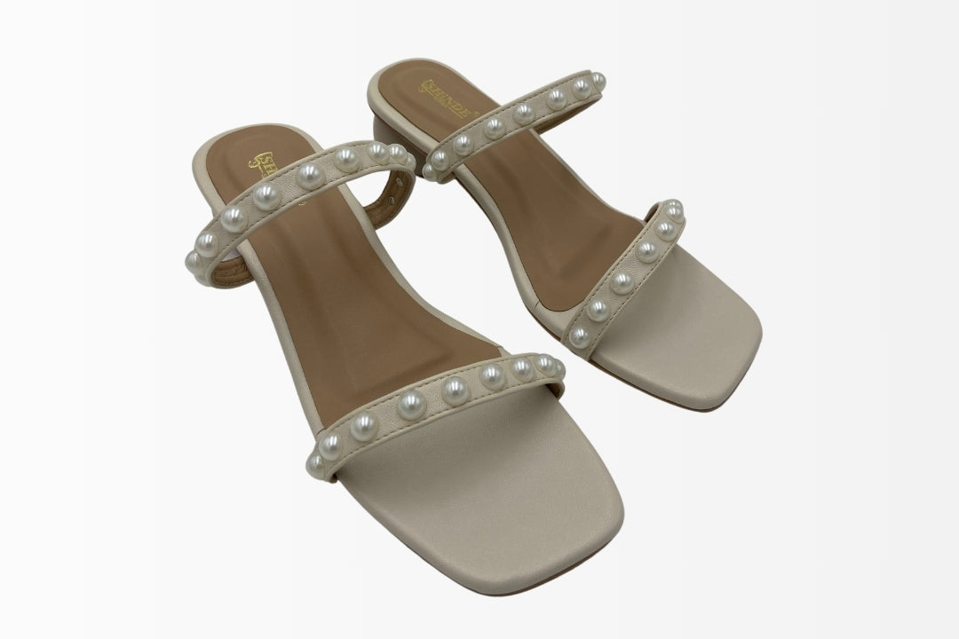 Pearl Strap Heeled Sandals