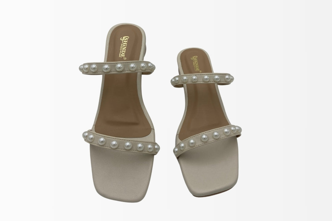 Pearl Strap Heeled Sandals
