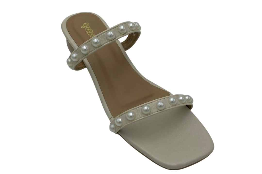 Pearl Strap Heeled Sandals