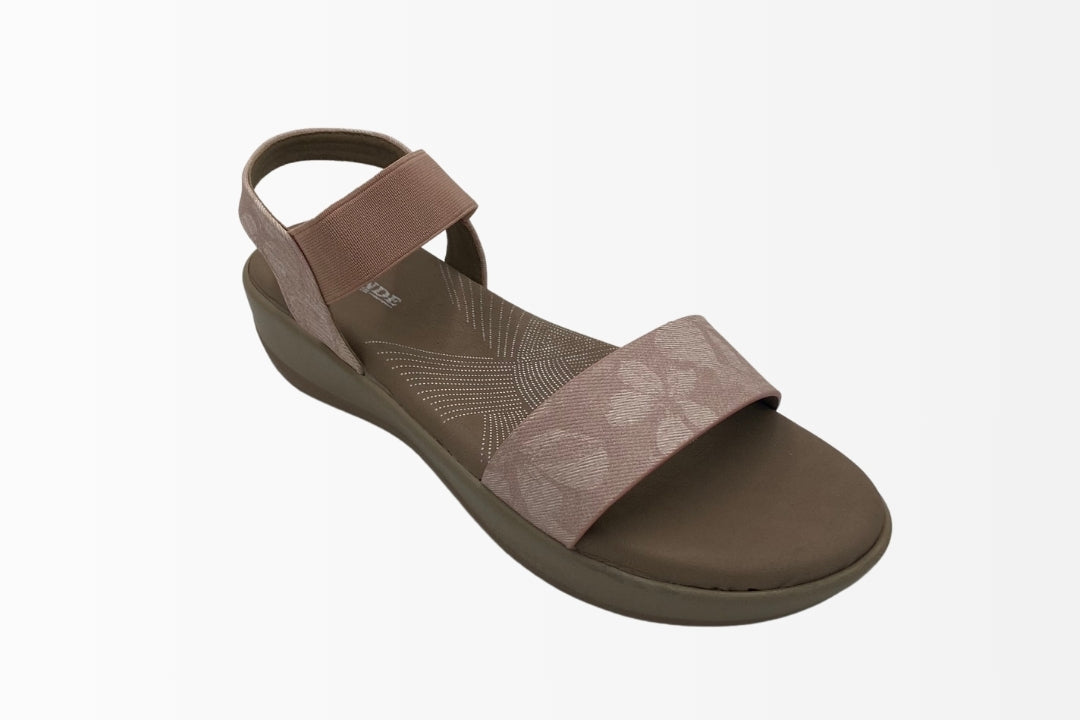 Floral Strap Sandals with Comfortable Wedge