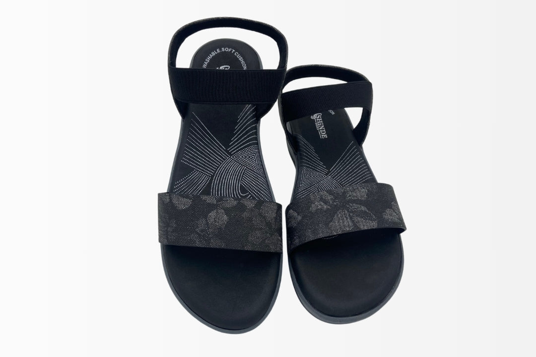 Floral Strap Sandals with Comfortable Wedge