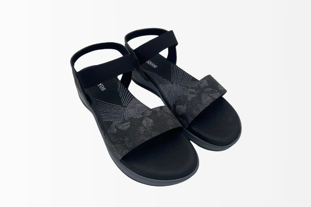 Floral Strap Sandals with Comfortable Wedge