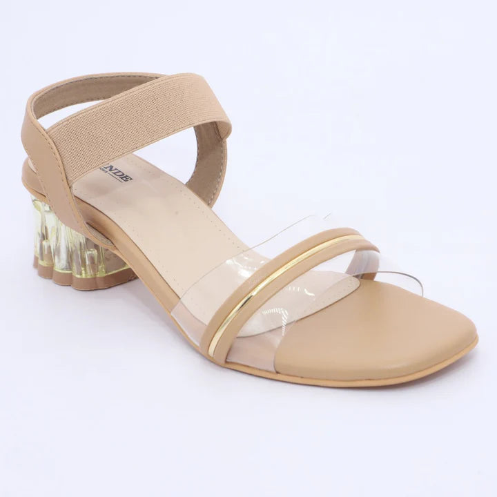 Clear Chic Block Heel Sandals