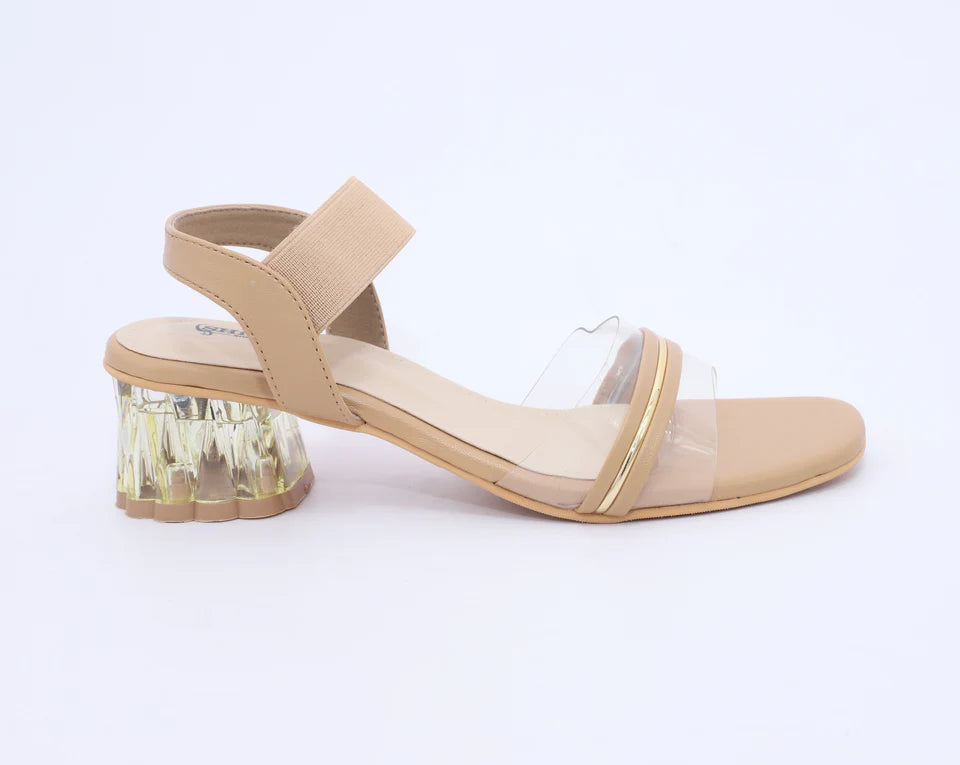 Clear Chic Block Heel Sandals