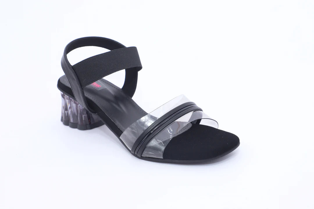 Clear Chic Block Heel Sandals