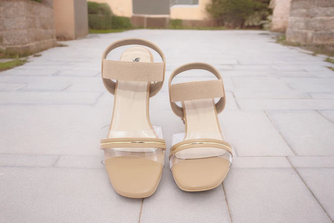 Clear Chic Block Heel Sandals